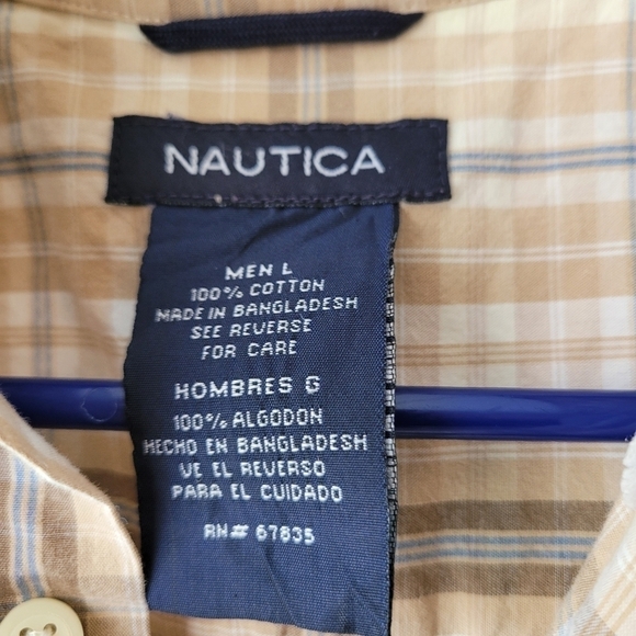 Nautica Men's Short Sleeve Plaid Shirt Size L - Picture 3 of 3